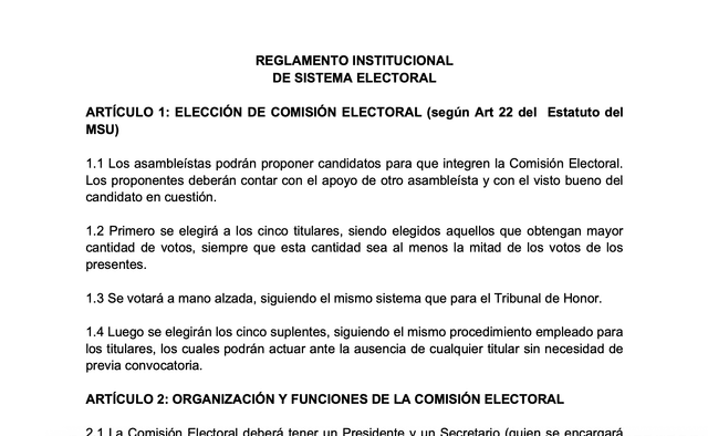 Reglamento Institucional de Sistema Electoral