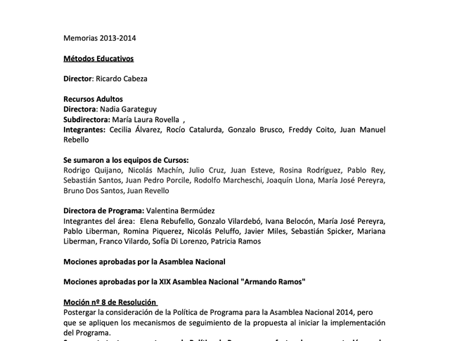 Memorias institucionales 2013-2014